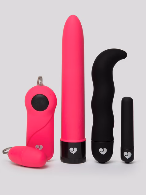 Lovehoney First Time Fun Vibrator Starter Kit (4 Piece), Black, hi-res
