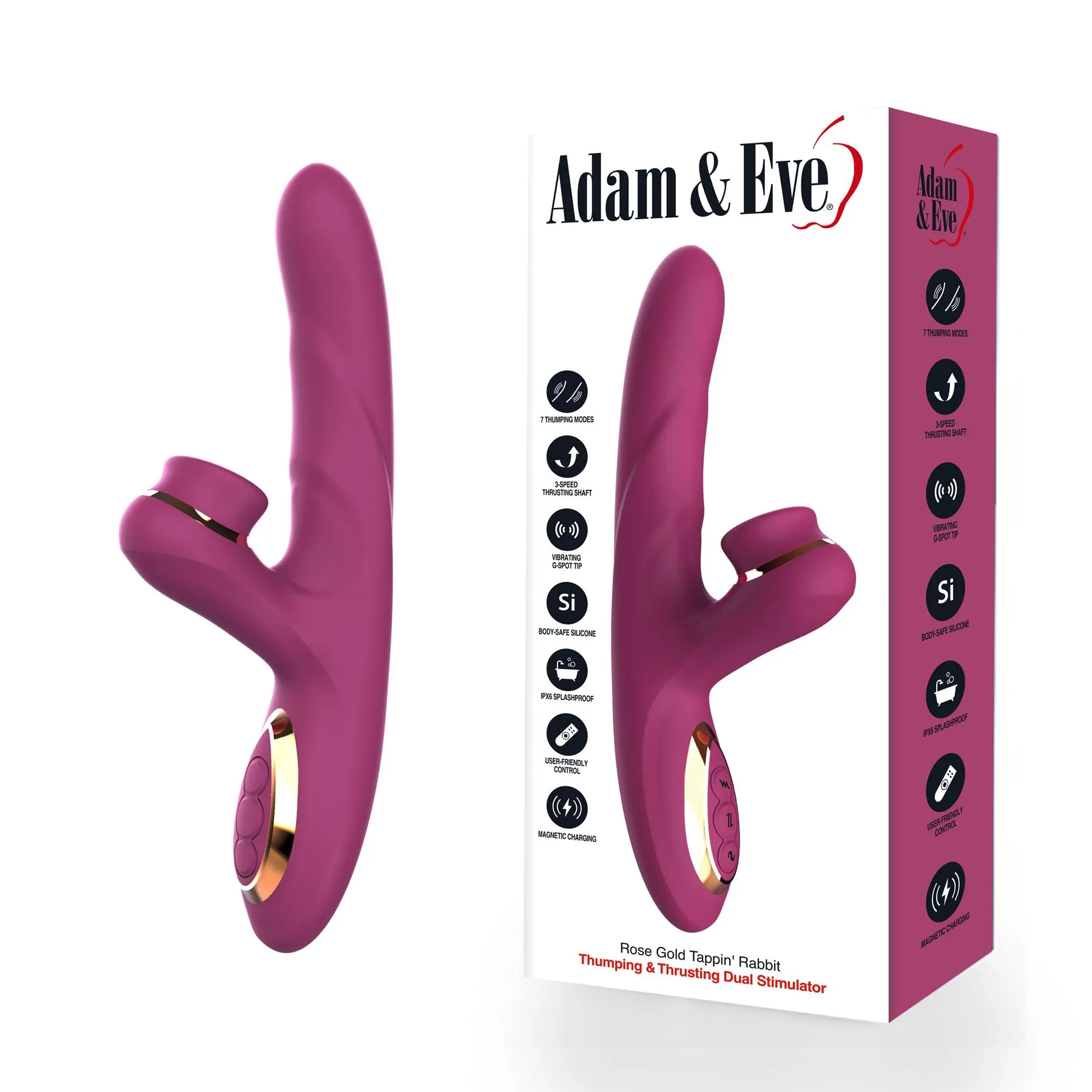 Adam & Eve Rose Gold Tappin' Thumping and Thrusting