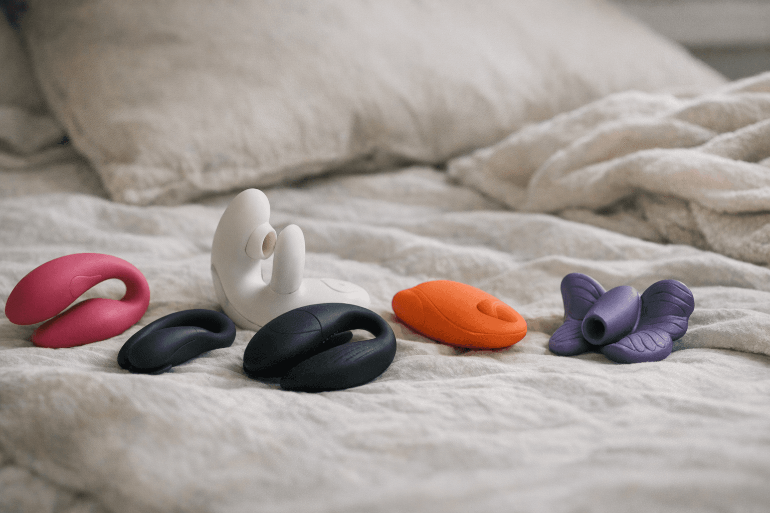 A collection of hands-free vibrators