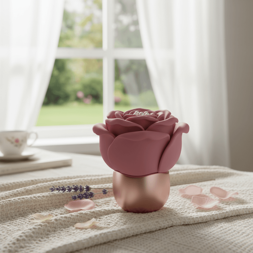 Hero image of a rose toy in an inviting setting.