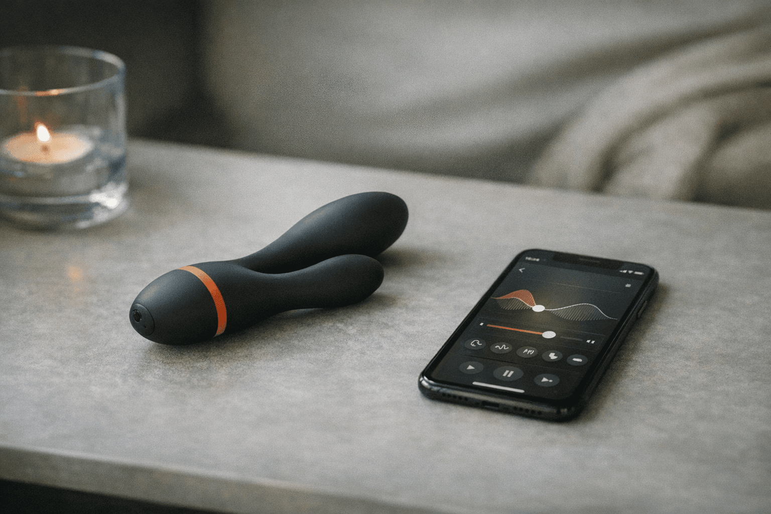A stylish app-controlled vibrator and smartphone