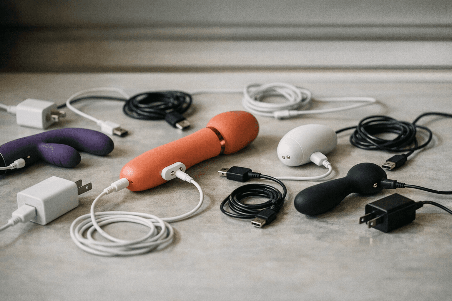 Variety of vibrators and chargers