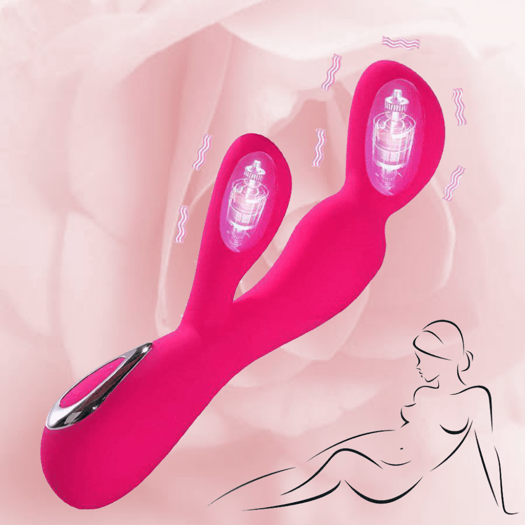 Example of a dual use dildo with added clitoris stimulating vibrator.